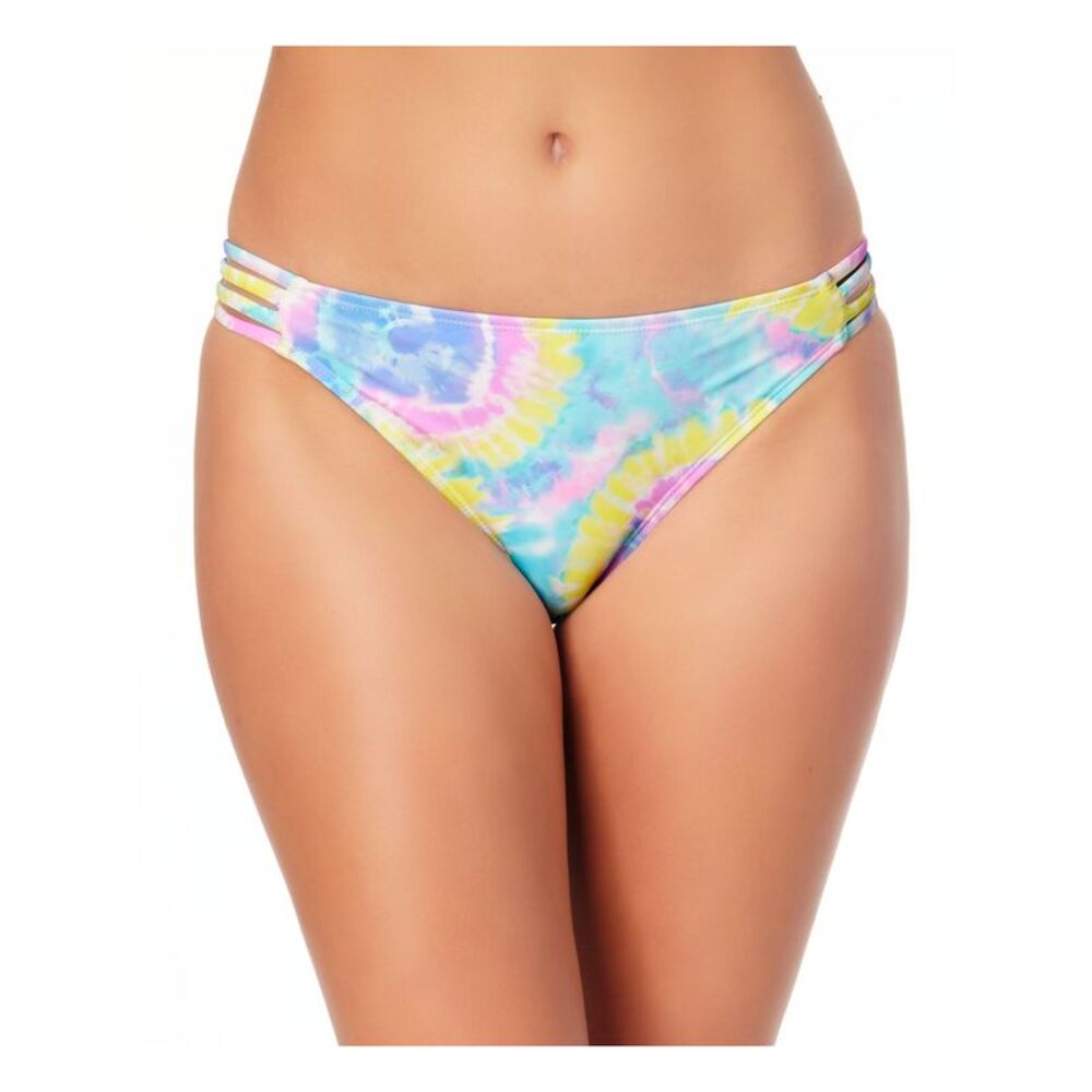 CALIFORNIA WAVES Women's Purple Stretch Strappy Hipster Swimsuit Bottom XL
